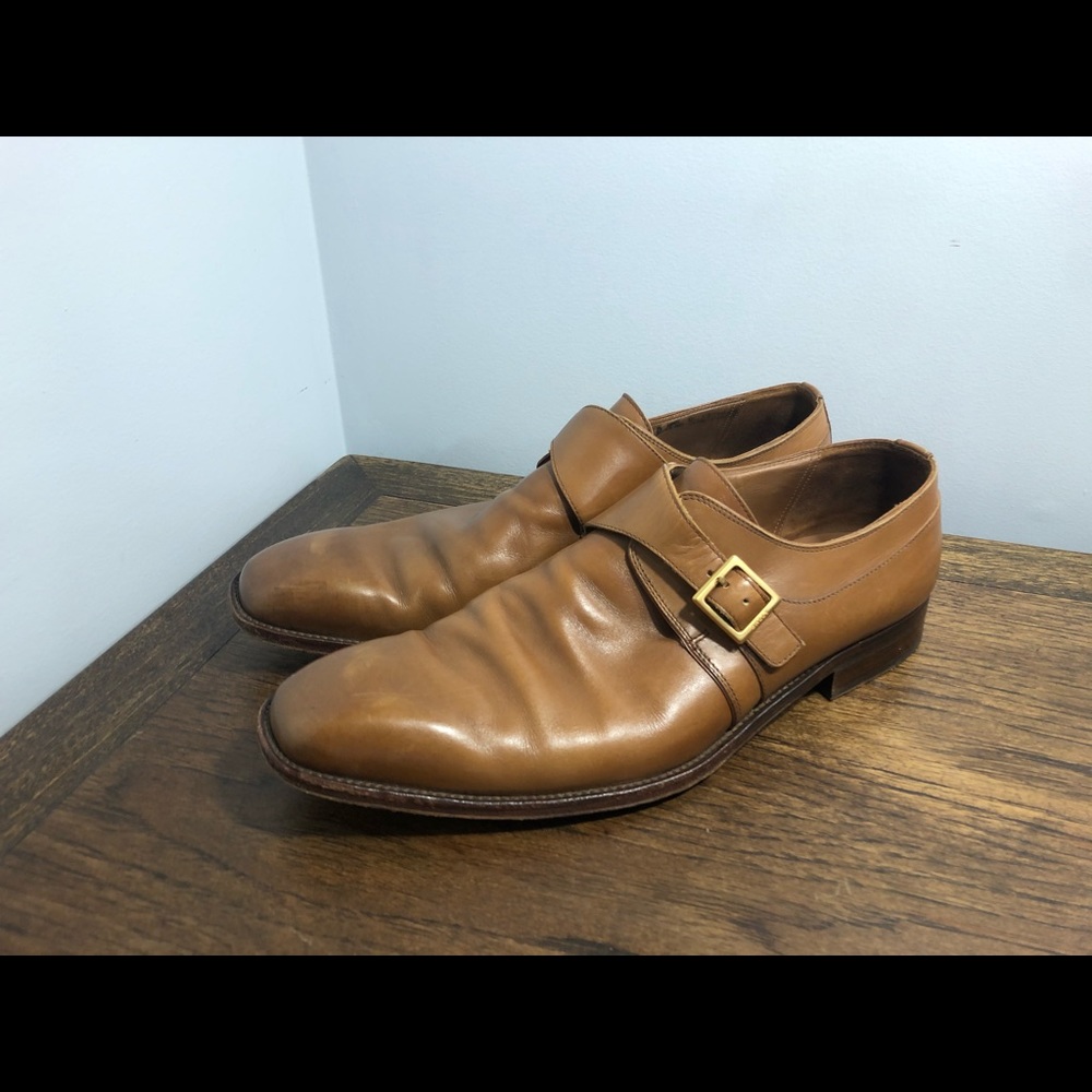 Bally Men’s Brown Solid Monk Strap Size 11.5 Shoes
